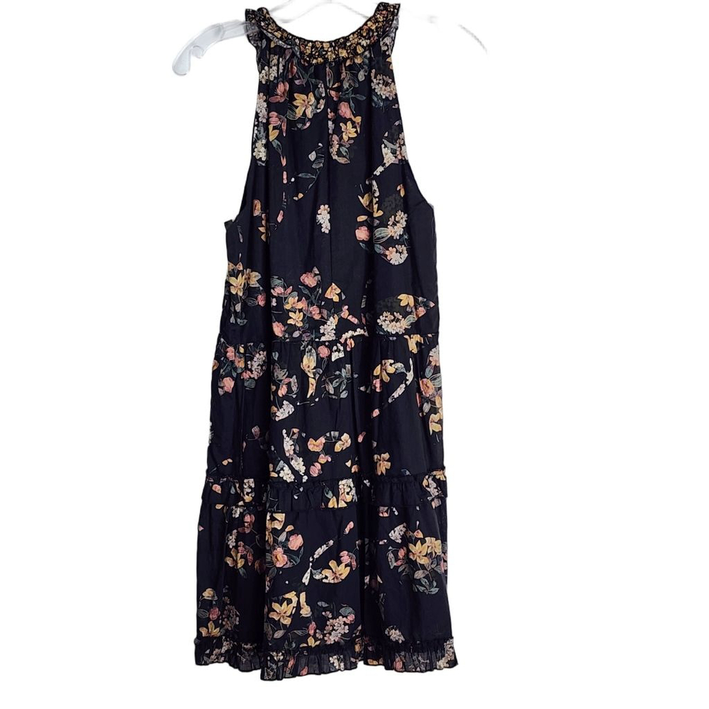 SUPER NATURAL SECRET MISSION Cape Town Isabel Black Floral Tired Mini Dress XS - Picture 7 of 9